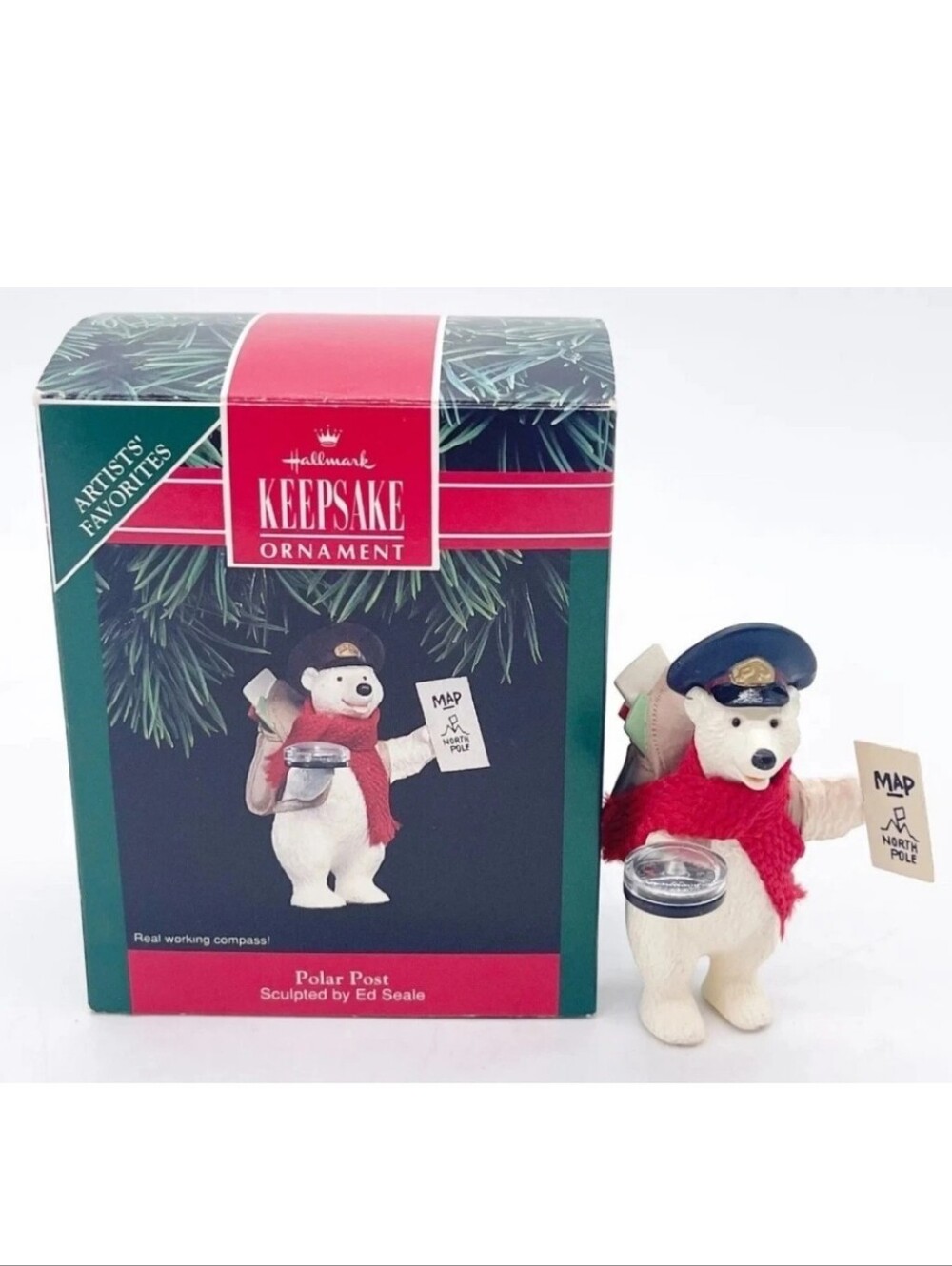 Hallmark Keepsake POLAR POST Polar Bear Christmas Ornament VTG 1992